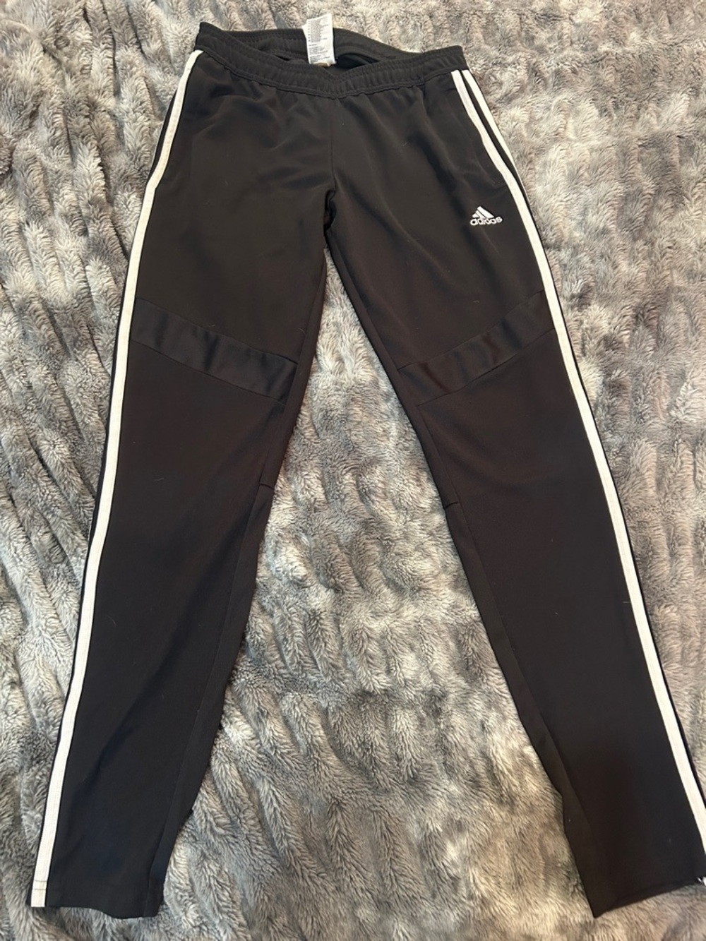 Adidas Black Joggers with White Side Stripes